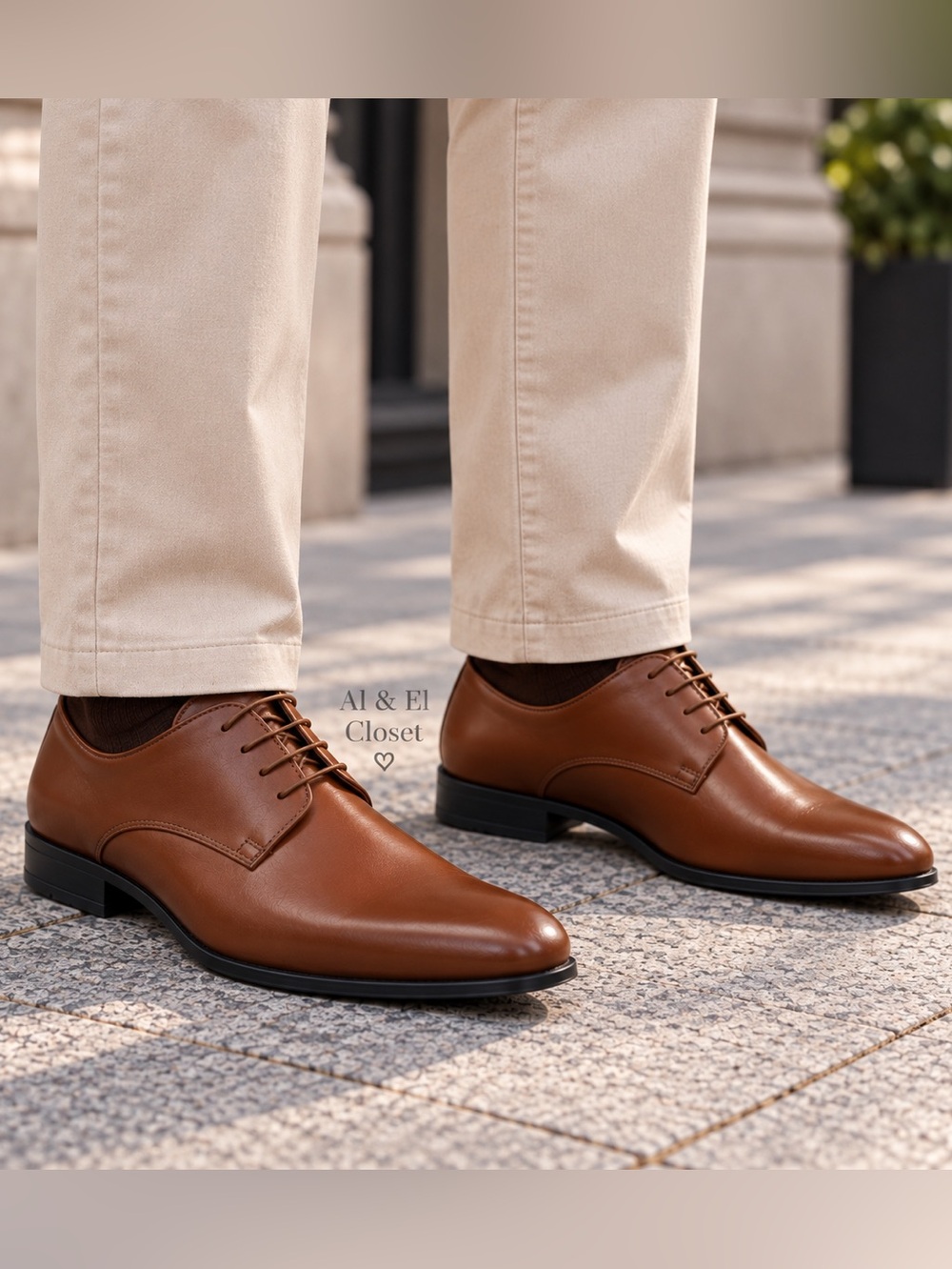 Perry Ellis Men’s Brown Leather Dress Shoes – Size 10 – Classic Lace-Up NWB